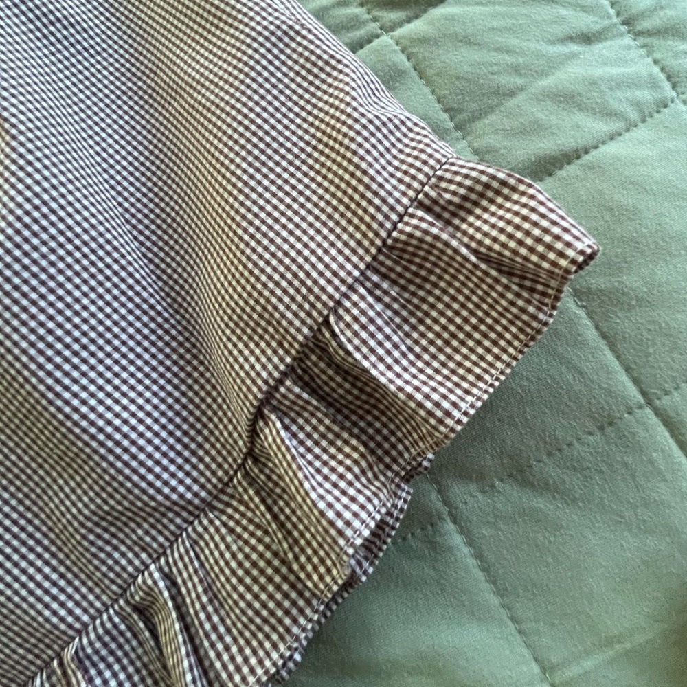 Silly Goose Smocked Cowgirls Brown White Gingham Plaid Dress Size 12 Months - Picture 11 of 16
